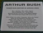 Arthur Bush plaque