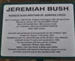 Jeremiah Bush plaque