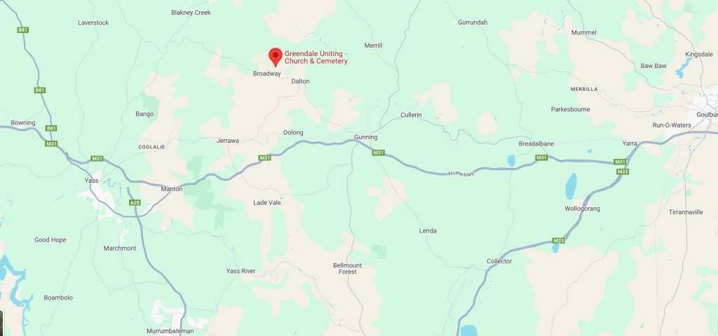 Location of Greendale Church
